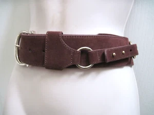 LOFT Marrón Gamuza Cuero Mujer Elegante Cinturón de Cintura 28-32 pulgadas Hebilla de Latón Nuevo - Imagen 1 de 19