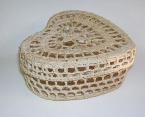 Hand Made Crochet Heart Box - Picture 1 of 2