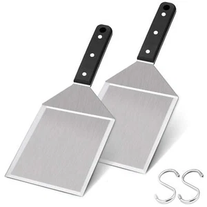 Leonyo Metal Spatula 2 PCS Heavy Duty Stainless Steel Griddle Burger Spatula - Picture 1 of 7