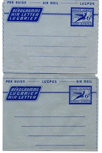 Suid-Afrika South Africa 2 Air Letter Lugbrief Aerogrammes Postal History - Picture 1 of 2