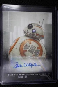 Topps Star WarS The Rise of Skywalker serieS 1 Auto DAVE CHAPMAN BB-8 PUPPETEER - Picture 1 of 1