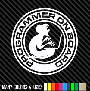 Programmer On Board Decal Coder Lifestyle Geek Code Stickers Vinyl Decal - Picture 1 of 15