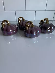 Purple Ceramic Pumpkins (4) - Picture 1 of 2
