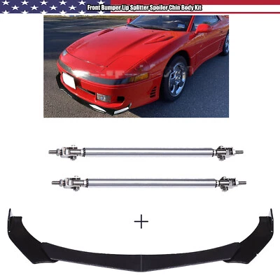 Kit de carrocería divisor de labios alerón parachoques delantero negro brillante para Mitsubishi 3000GT Foto 1 de 4