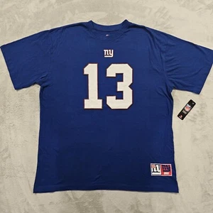 New York Giants Odell Beckham Jr Jersey T Shirt Mens 2XLT Blue #13 Majestic NFL - Picture 1 of 12