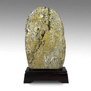 CHINESE GONGSHI SCHOLAR'S ROCK STONE FOSSIL BAMBOO CRYSTAL BASED CHINA - Picture 1 of 9