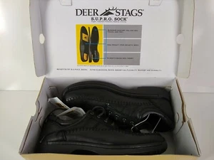 Deer Stags Dexter 10M Black Men's Work Shoes New - Picture 1 of 12