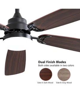 open box. 52 Inch Black Modern Ceiling Fan with Light and Remote - Picture 1 of 8