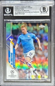 2018-2019 TOPPS CHROME REFRACTOR KEVIN DE BRUYNE AUTO (BGS ) (STICKER) *6069 - Picture 1 of 1