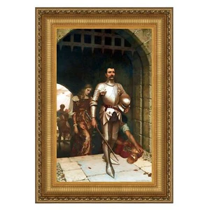 Design Toscano Eroberung des Ritters gerahmte Leinwand Replik Gemälde: klein - Bild 1 von 1