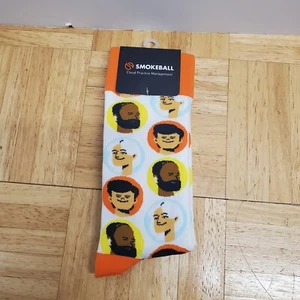 Smokeball Crew Socks Unisex M 7-11 W 8.5-12.5 Orange and Black - Picture 1 of 3