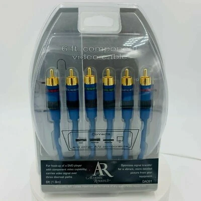 AR Acoustic Research 6ft Component Video Cable **DVD, RECEIBER, SATELITE AND TV* - Image 1 of 2