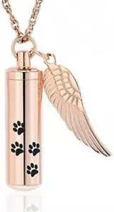Cremation Jewelry Paw Print Urn Pendant Keepsake Necklaces for Human Pet Ashes - Picture 1 of 7