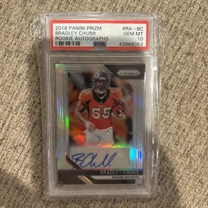 2018 Panini Prizm Bradley Chubb RC ROOKIE AUTO SILVER PSA 10 - Picture 1 of 2