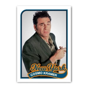 Carta Baseball Seinfeld Cosmo Kramer 1989 Stile Retrò New York Parodia Arte ACEO - Foto 1 di 3