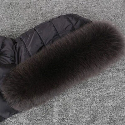 100% Real Fox Fur Collar Genuine Scarves Winter Jackets Hood Trim Warm Shawl - Image 1 of 4