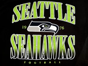 Camiseta negra del equipo de fútbol americano de la NFL Seattle Seahawks talla LG - Imagen 1 de 3