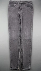 Pantalones de mezclilla ajustados para hombre MNML gris cremallera elásticos al tobillo talla 28 (MSR 29x31) - Imagen 1 de 11