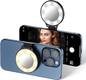 JJC Magnetic Phone Selfie Light LED Ring Fill Light for MagSafe iPhone 16 15 Pro - Picture 1 of 14