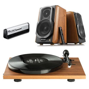 Pro-Ject E1 BT Walnut Turntable + Edifier S1000MKII Active Speakers - Picture 1 of 15