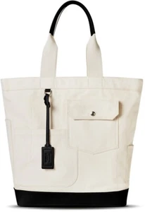 Shinola Mackinac Canvas Tasche Beuteltasche - NEU - schwarz creme Leder Strand Sommer - Bild 1 von 5