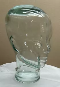 Maniquí de vidrio teñido verde cabeza cara escultura transparente tienda exhibición arte vintage - Imagen 1 de 13