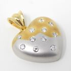 18 kt Yellow & White Gold Diamond Ètoile Puffed Heart Pendant A5377