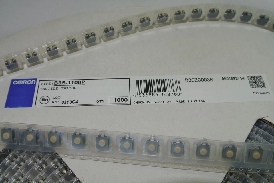 [QTY=50 шт] B3S-1100P OMRON переключатель тактильный N.O. Круглая кнопка крыло чайки SPST SMD - Изображение 1 из 1