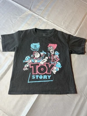 Disney Pixar Toy Story Kids T-Shirt Size 4T Black Woody Buzz Rex Aliens Graphic - Image 1 of 4
