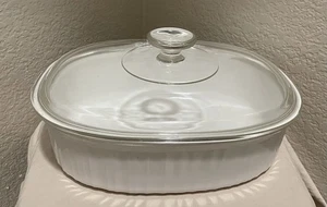 Corning Ware 2,5 Quart Französisch Weiß Auflaufform F-2-B Pyrex Deckel - Bild 1 von 13