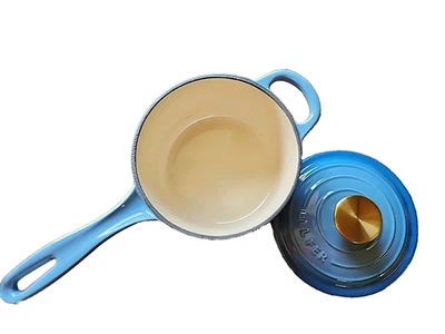 Premium Enamel Coated Cast Iron  1.75 Qt Sauce Pot With Lid - Image 1 of 4