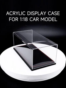 Acrylic Display Case Show Case Black PU Leather Base For 1/18 Car Model - Picture 1 of 9