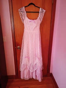 VIntage 70s ROBERTA of CA Size 7/8 Mauve Maxi Formal/Prom Dress Victorian-style - Picture 1 of 9