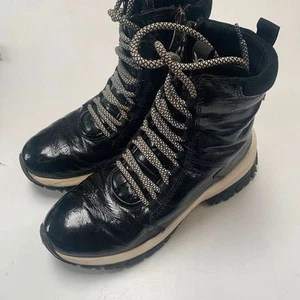 Caprice boots trainers biker work High ankle 4 37 patent - Picture 1 of 12