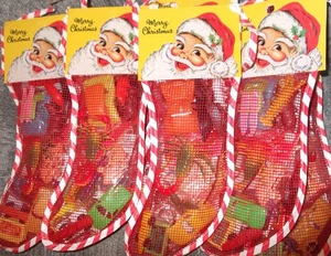 VTG 12" Mesh Net BOYS Christmas Stocking W/1960s-80s Toys Dune Buggy, CARS, Bugs - Picture 1 of 5