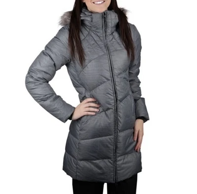 Chaqueta acolchada larga Salomon para mujer talla mediana 650 puños rellenos de plumón con pulgares Foto 1 de 4