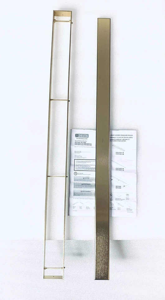 Nuevo Grifo Delta 36" Reversible Lineal Ducha Drenaje Borde, Champagne Bronce Foto 1 de 4