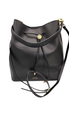 Ralph Lauren Black Leather Large Bucket Shoulder Bag - Image 1 of 4