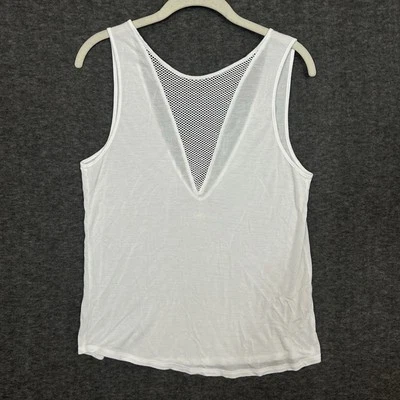 Camiseta sin mangas Alo Yoga Warm Up de malla para mujer XS (?) Blanco Entrenamiento Gimnasio Atletismo LEER Foto 1 de 4