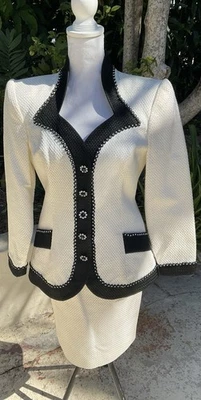 Vintage Lillie Rubin Skirt Suit  Linen Ivory Gorgeous Woman’s  6 - Image 1 of 4