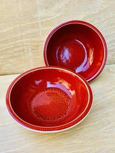 1 Pair JARS FRANCE Cantine 7" Speckled Red Soup Cereal Bowls for Williams Sonoma - Picture 1 of 5
