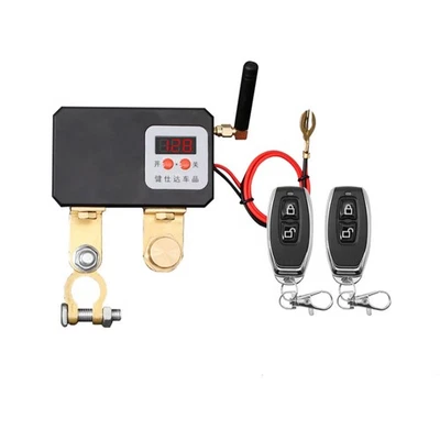 Wireless Dual Remote Car Battery Disconnect Master Kill Cut Off Switch Voltmeter - Image 1 of 4