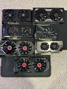Lot Of Used Gaming Graphics Cards - Untested/For Parts - 580/1060/5700 XT 8GB - Picture 1 of 19