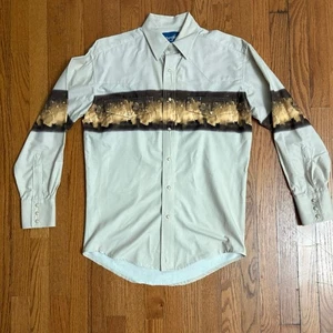 Vintage Wrangler Beige Cavalli Western con bottoni - Coda Lunga - Uomo Medium - Usato in ottime condizioni - Foto 1 di 7