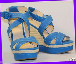 NEU! Elle Damen-Plateausandaletten blau Keilabsatz Größe 9,5 Mädchen Teenager - Bild 1 von 7