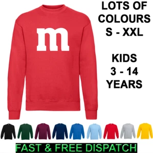 M&M Style Logo Chocolate Stag Hen Party Brand New Halloween Jumper Sweatshirt - Picture 1 of 11