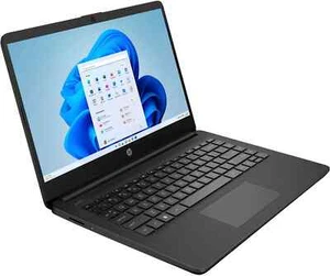 HP Laptop 14" HD Intel Celeron N4120 16GB 128GB eMMC Webcam Office 365 W11 Black - Afbeelding 1 van 12