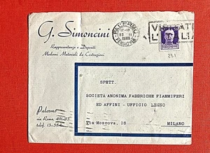 1939 busta con bollo 50 c. impero insufficiente e tassata 1 lira con segnatasse - Foto 1 di 2