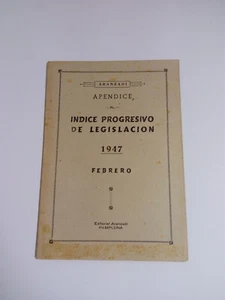 Aranzadi Appendix To The Progressive Index Of Legislation 1947 - February - Picture 1 of 1