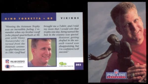 1993 Pro Line Portraits GINO TORRETTA Minnesota Vikings Rookie Card Heisman - Picture 1 of 1
